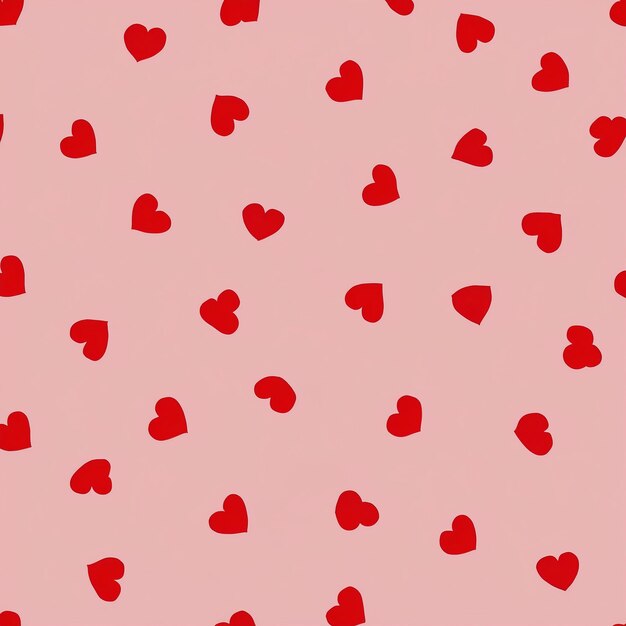 Photo seamless pattern for valentines day cute hand drawn hearts on pink background