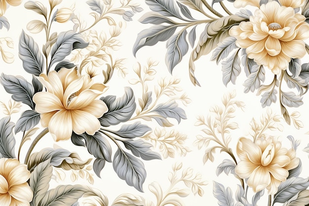 Seamless pattern vintage floral wallpaper