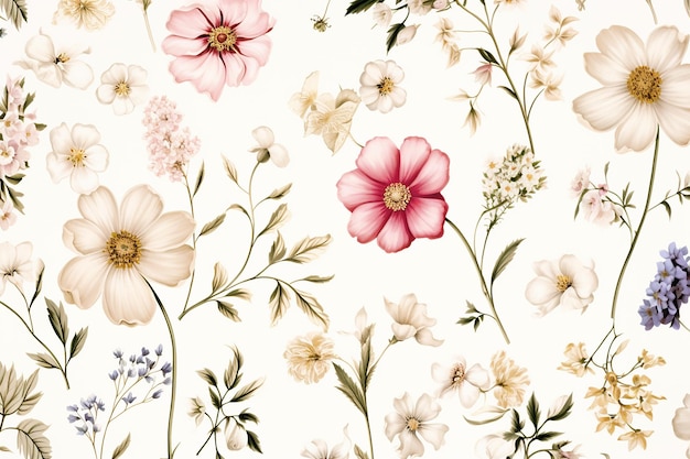 Seamless pattern vintage floral wallpaper