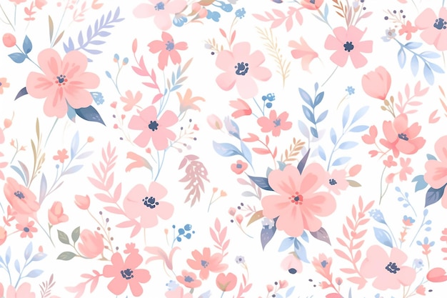 Seamless pattern vintage floral wallpaper