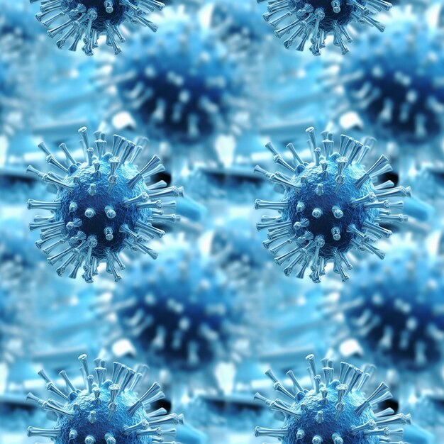 Foto virus a modello senza cuciture su sfondo bianco