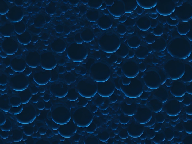 Seamless pattern of water drops on a dark blue background