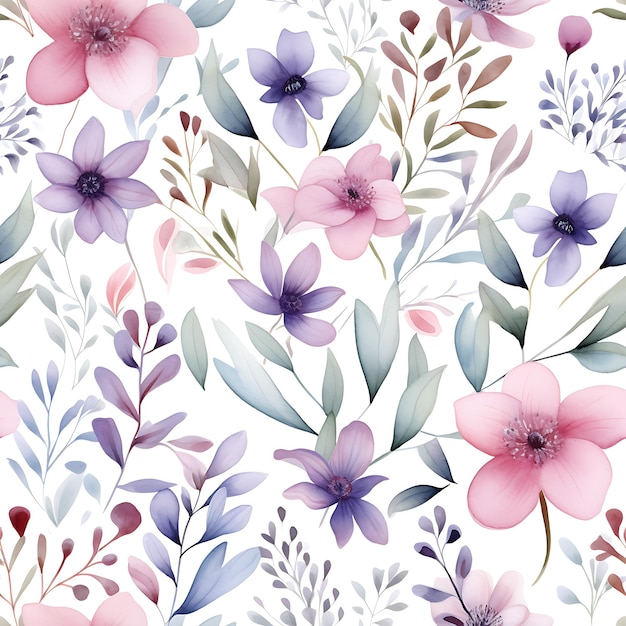 seamless pattern watercolor brush style