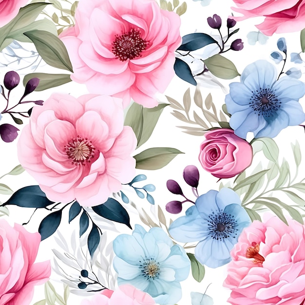 Seamless pattern watercolor illustration