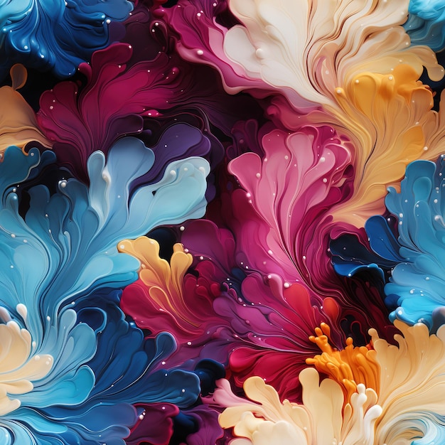 A seamless pattern of watercolor marbles