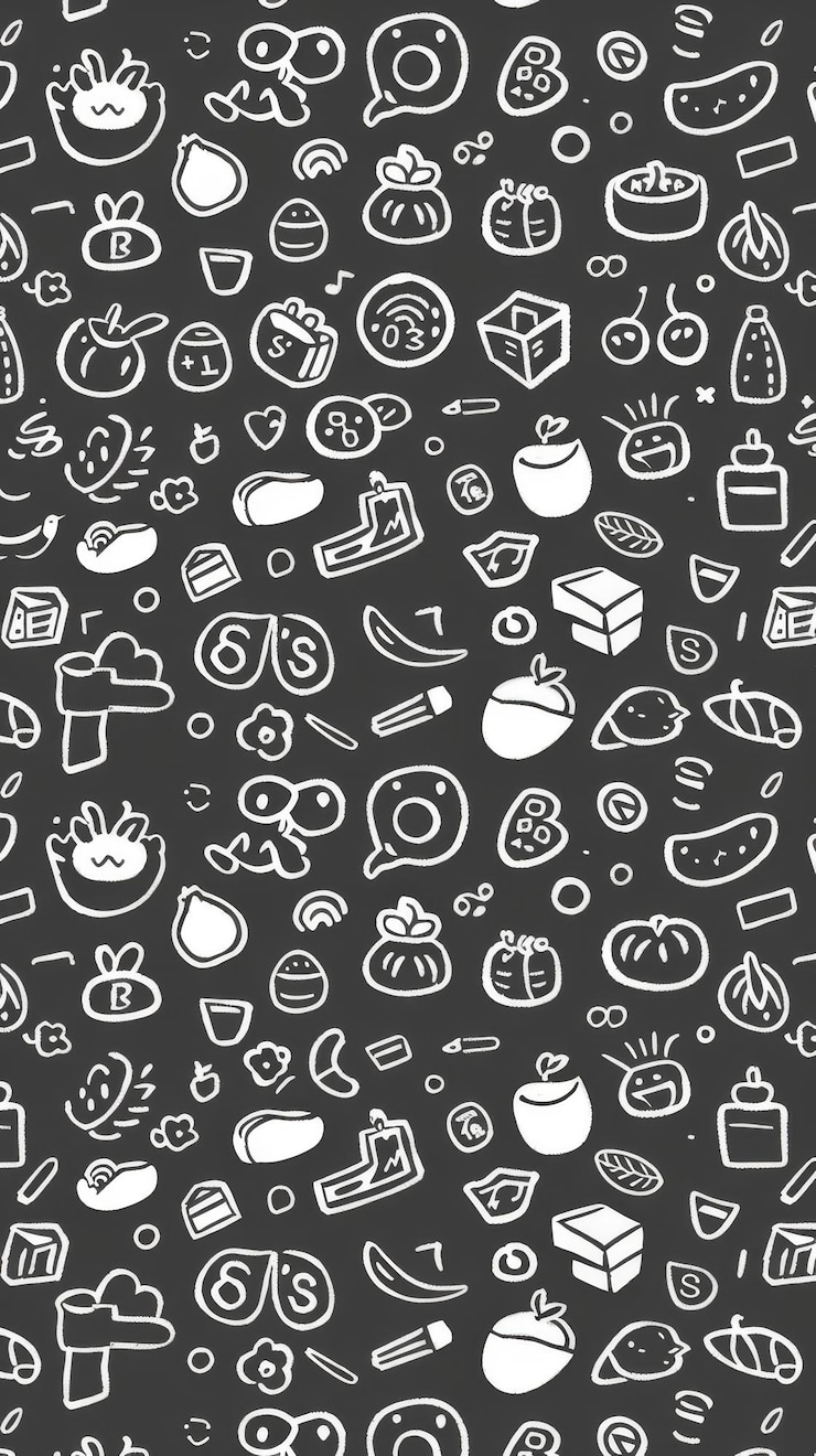 Photo a seamless pattern of white doodle school icons on a dark grey background back to school