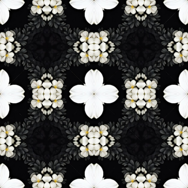 Seamless pattern of white flowers For eg fabric wallpaper wall decorations