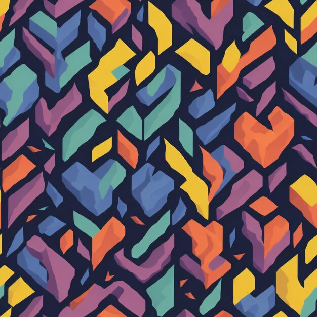 Photo seamless pattern with abstract colorful geometric shapes vector illustration