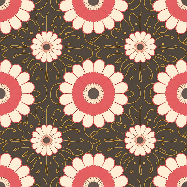 seamless pattern with abstract flowers illustration