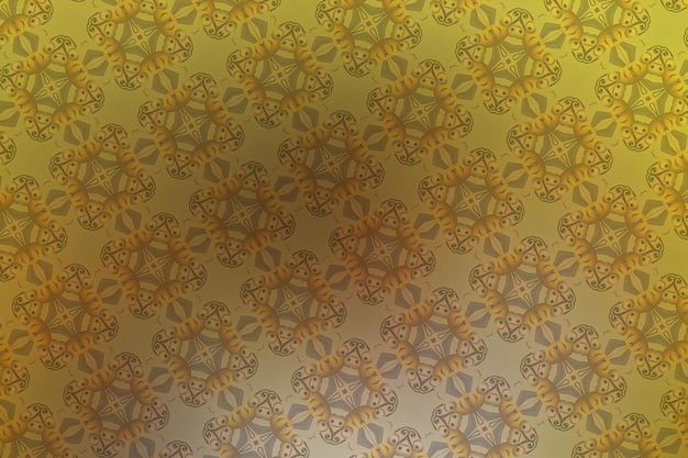 Seamless pattern with abstract flowers on a yellow background