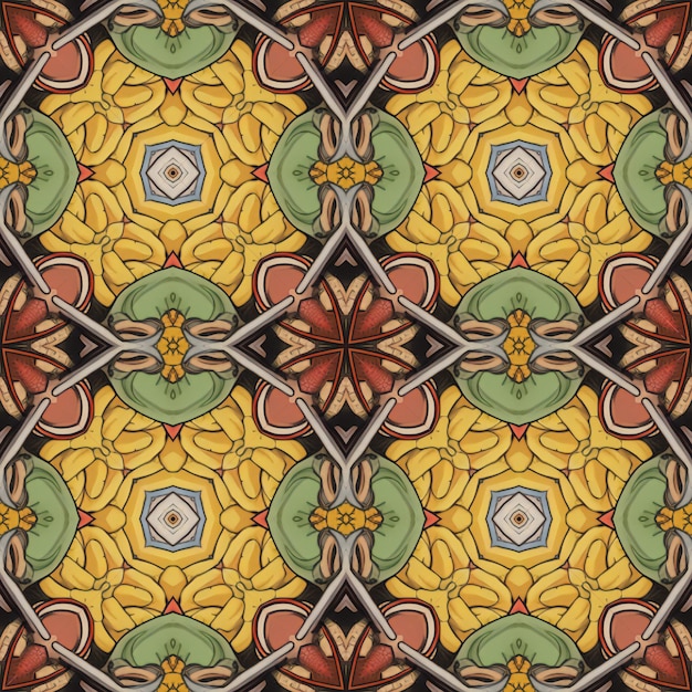 Seamless pattern with abstract ornament in the style of stained glass