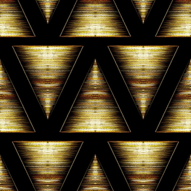 Seamless pattern with abstract triangular shapes on black background