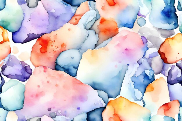 Seamless pattern with abstract watercolor stains handdrawn illustration