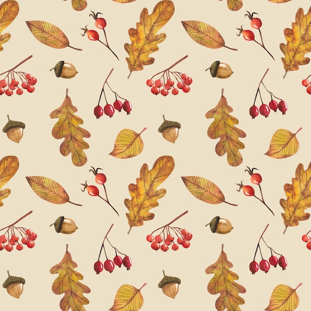 Modello senza cuciture con foglie di autunno, per la decorazione del design autunnale e per scrapbooking.