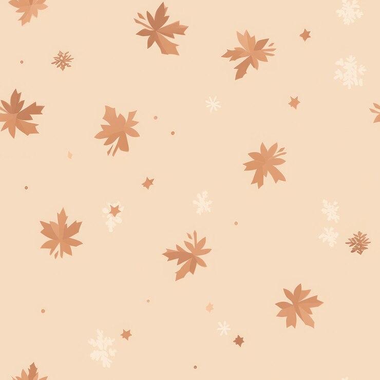 Photo seamless pattern with autumn leaves and snowflakes