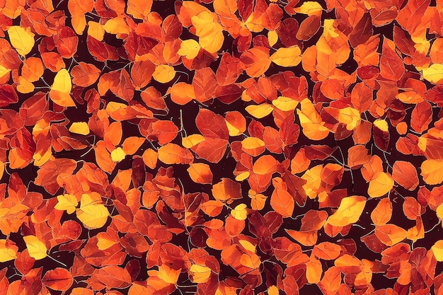 Seamless pattern with autumn simple leaves on a black background