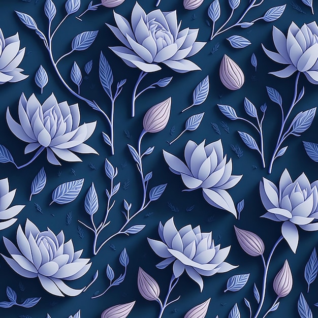 Seamless pattern with beautiful floral motifs