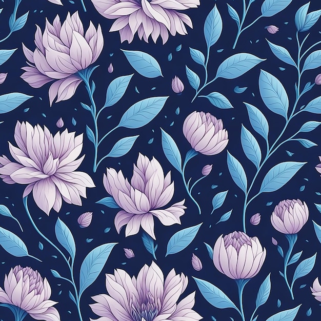 Seamless pattern with beautiful floral motifs