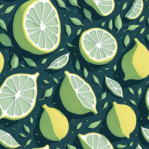 Seamless pattern with beautiful fruit motifs