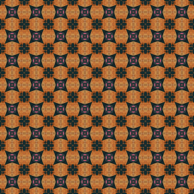 A seamless pattern with black and orange stars.