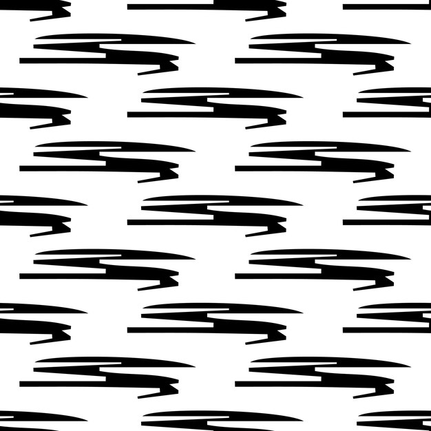 Seamless pattern with black pencil brushstrokes