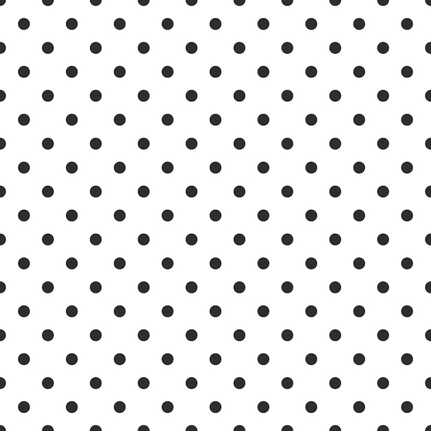 Photo seamless pattern with black polka dots on a white background