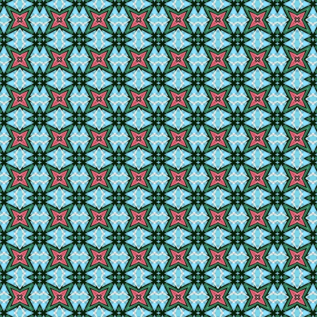 Seamless pattern with a blue background with a pattern of leaves and flowers.