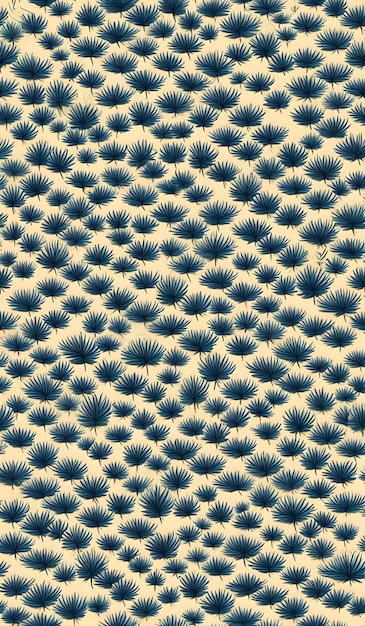 Seamless pattern with blue flowers on a beige background.