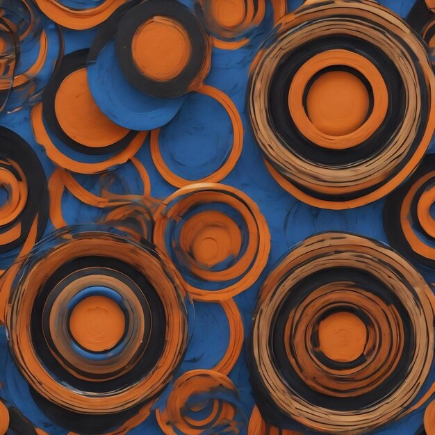 Premium AI Image | A seamless pattern with a blue and orange circle and ...