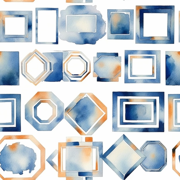 Photo a seamless pattern with blue and orange squares.