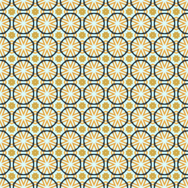 a seamless pattern with blue and yellow circles on a light background.