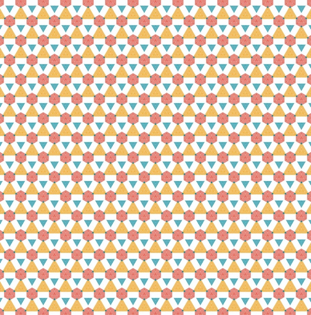 A seamless pattern with a blue and yellow hearts on a white background.