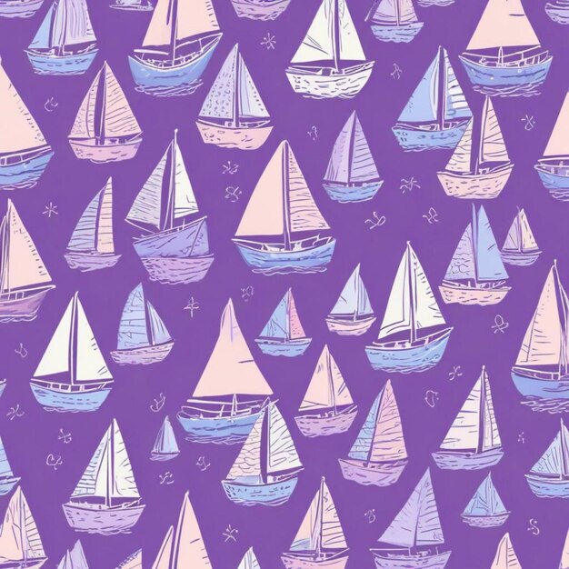 Seamless pattern with boat background | Premium AI-generated image