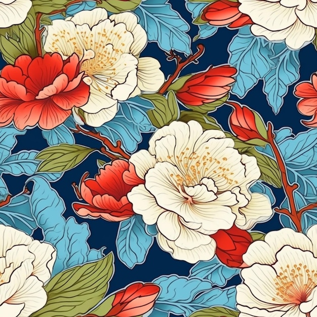 Seamless pattern with a bouquet of flowers.