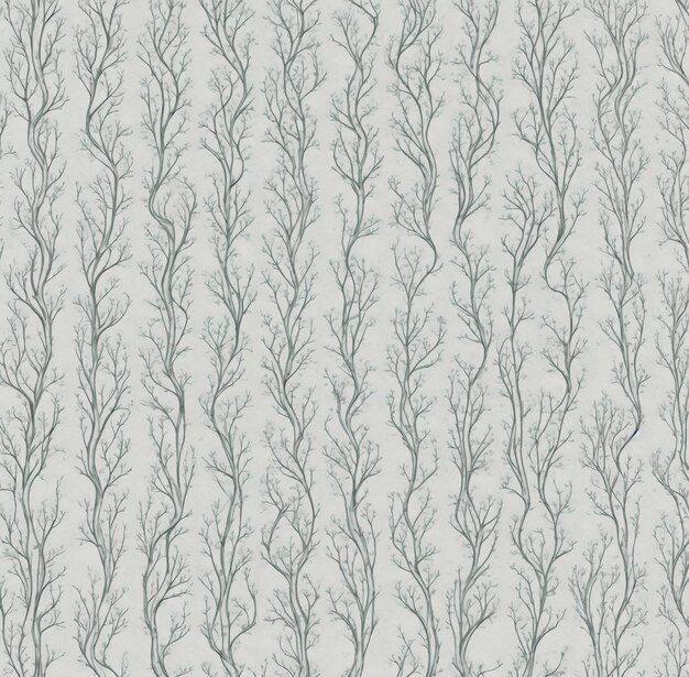 Seamless pattern with branches of trees in the style of engraving