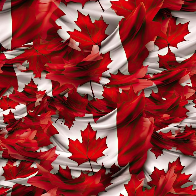 Seamless pattern with Canadian flag wallpaper background design Generative AI