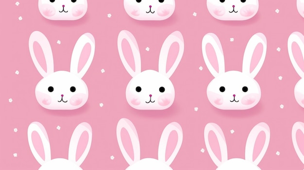 Seamless pattern with cartoon bunnies background wallpaper design concept