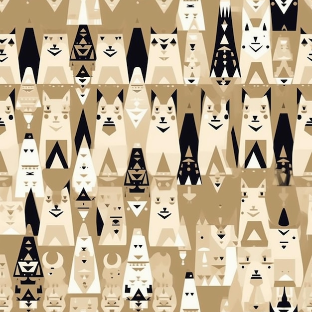 A seamless pattern with cats and dogs.