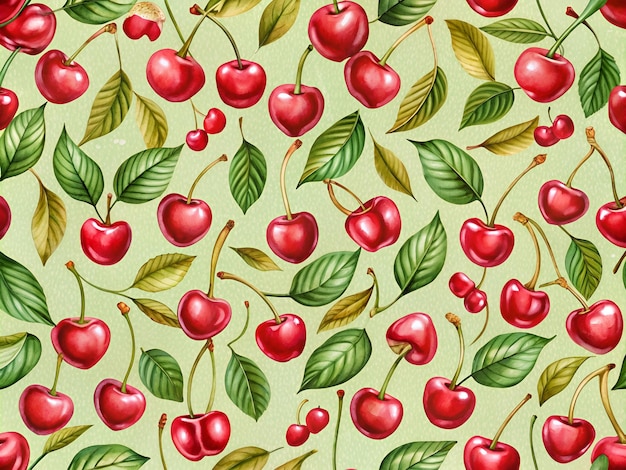 seamless pattern with cherries