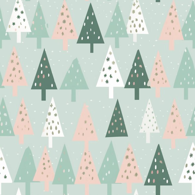 Seamless pattern with a christmas tree.