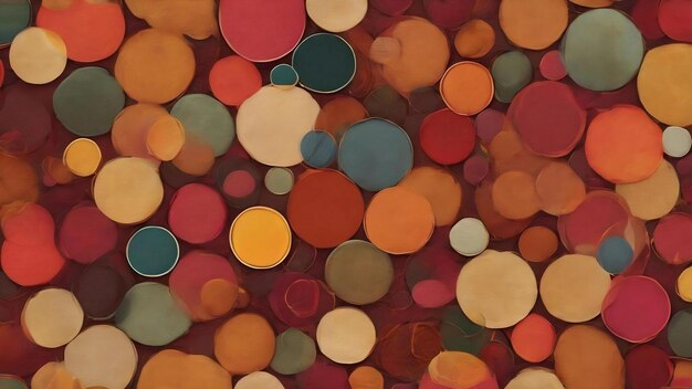 Seamless pattern with circles autumn