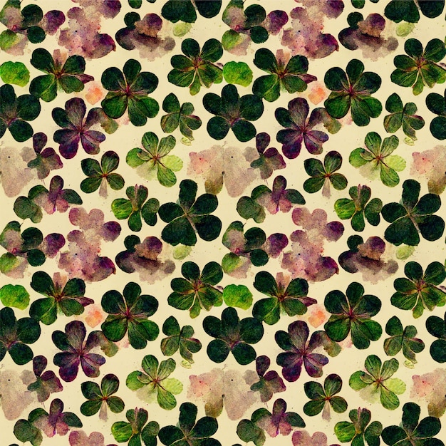 Seamless pattern with clover