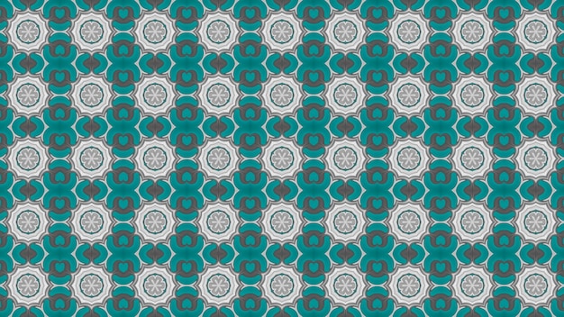 A seamless pattern with colorful abstract shapes and dots.