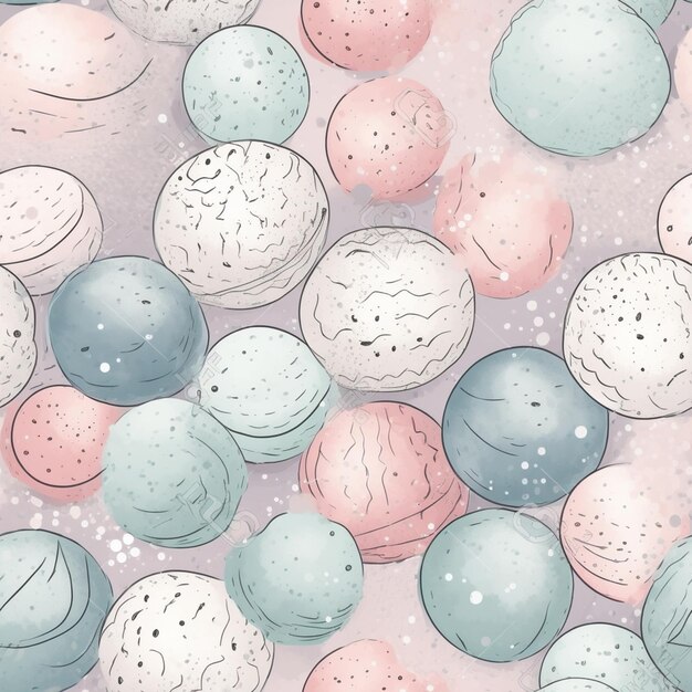 Photo a seamless pattern with colorful balls on a pink background.