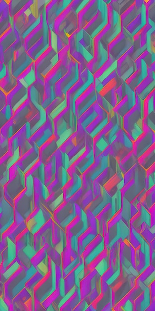 A seamless pattern with a colorful cubes