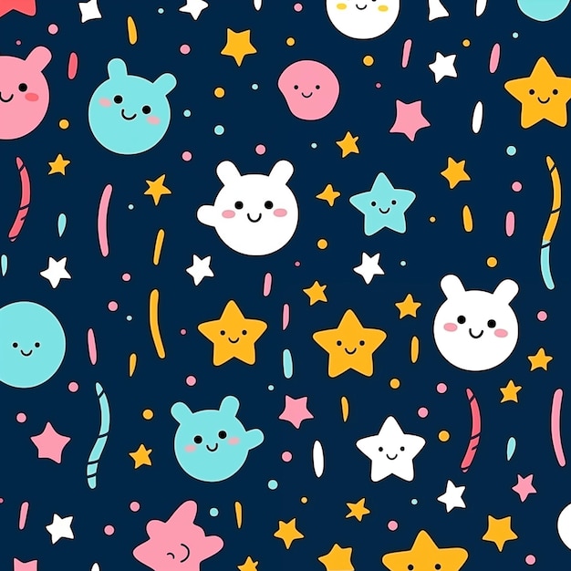 seamless pattern with cute cartoon