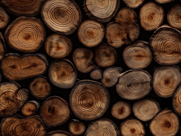 Seamless pattern with Cutted wood log wallpaper background design Generative AI