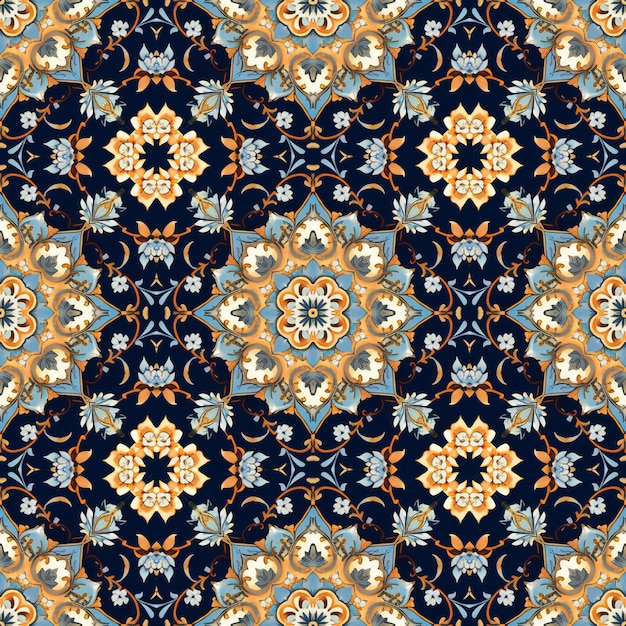 Seamless pattern with decorative mandalas