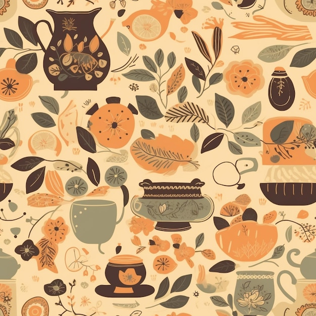 A seamless pattern with different chinese characters.