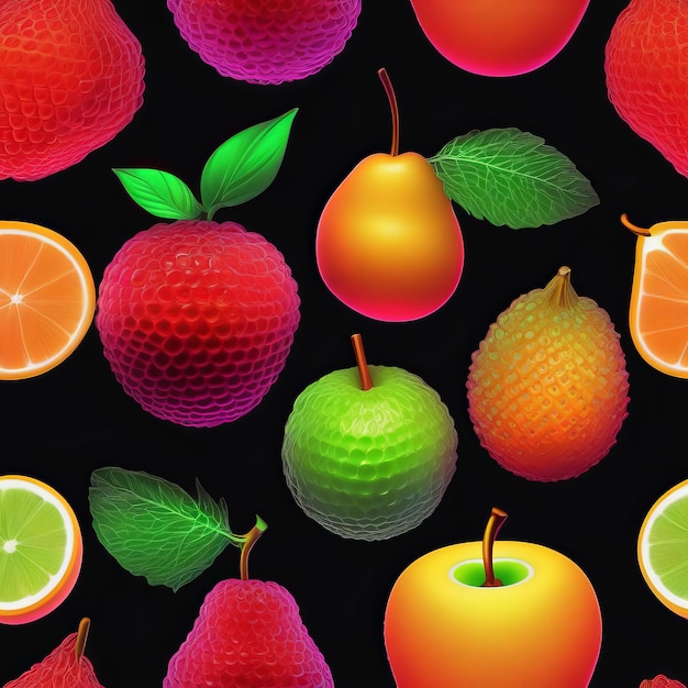 seamless pattern with different fruits seamless pattern with different fruits fruit and berries